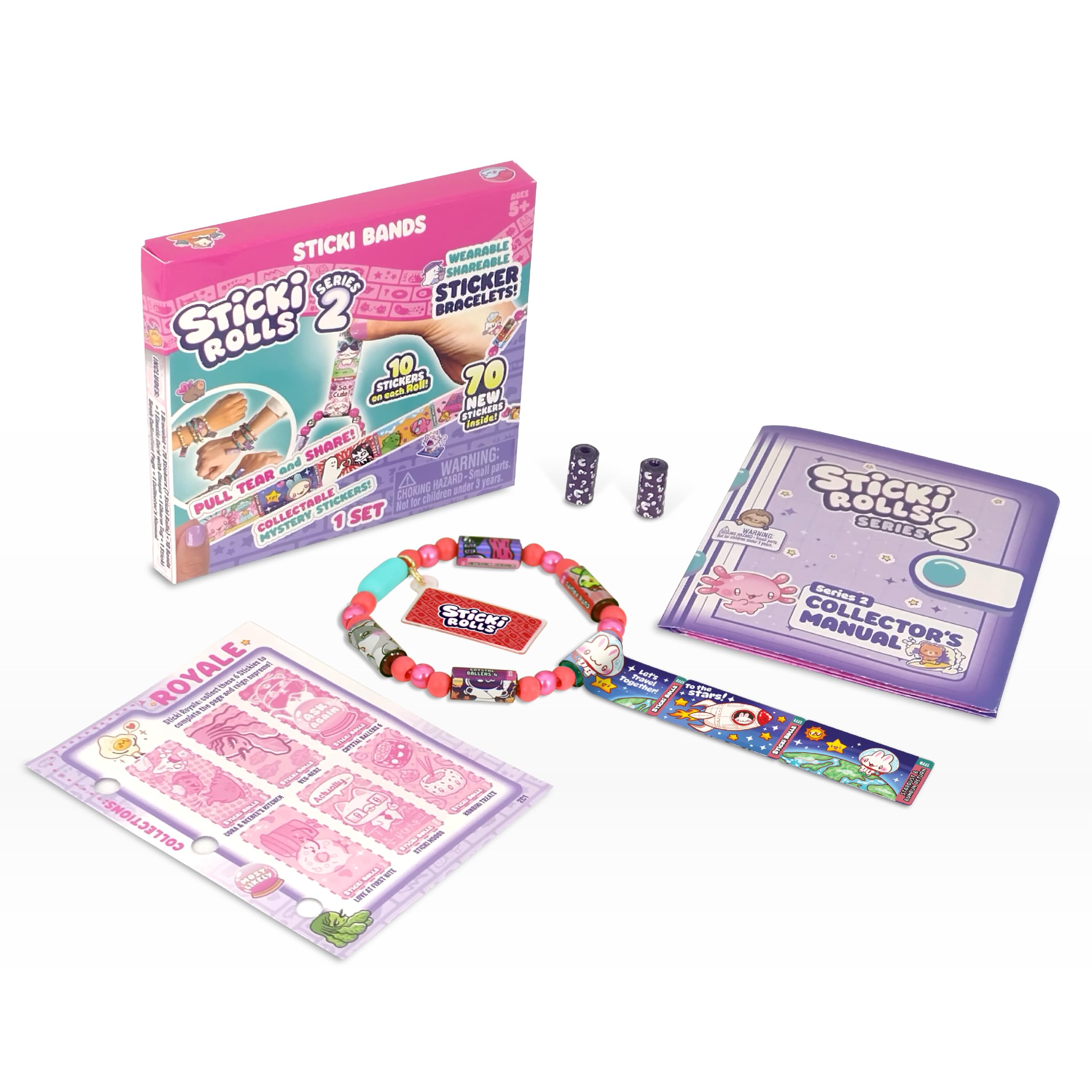 STICKI Rolls Sticki Bands - The Original Wearable & Shareable Sticker Bracelet with 70 Mini Stickers, DIY Art & Craft Activity, Creative Kit, Collectible Toy for Ages 5, 6, 7, 8, 9 & Up-image-35