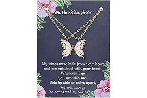 Mom and Daughter Necklace for 2 matching butterfly, mother to daughter necklace...