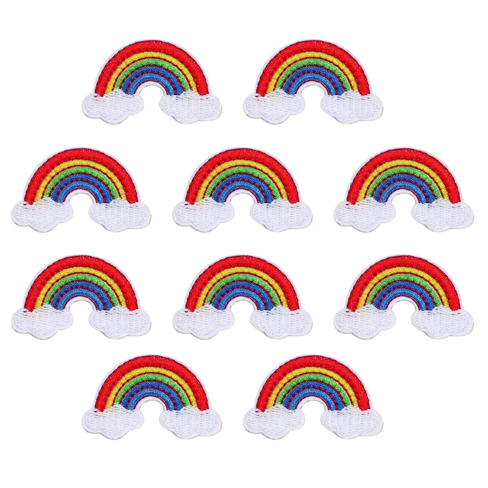 Amazon.co.jp: WATASHINO ワッペン 虹 女の子 アップリケ アイロン接着  