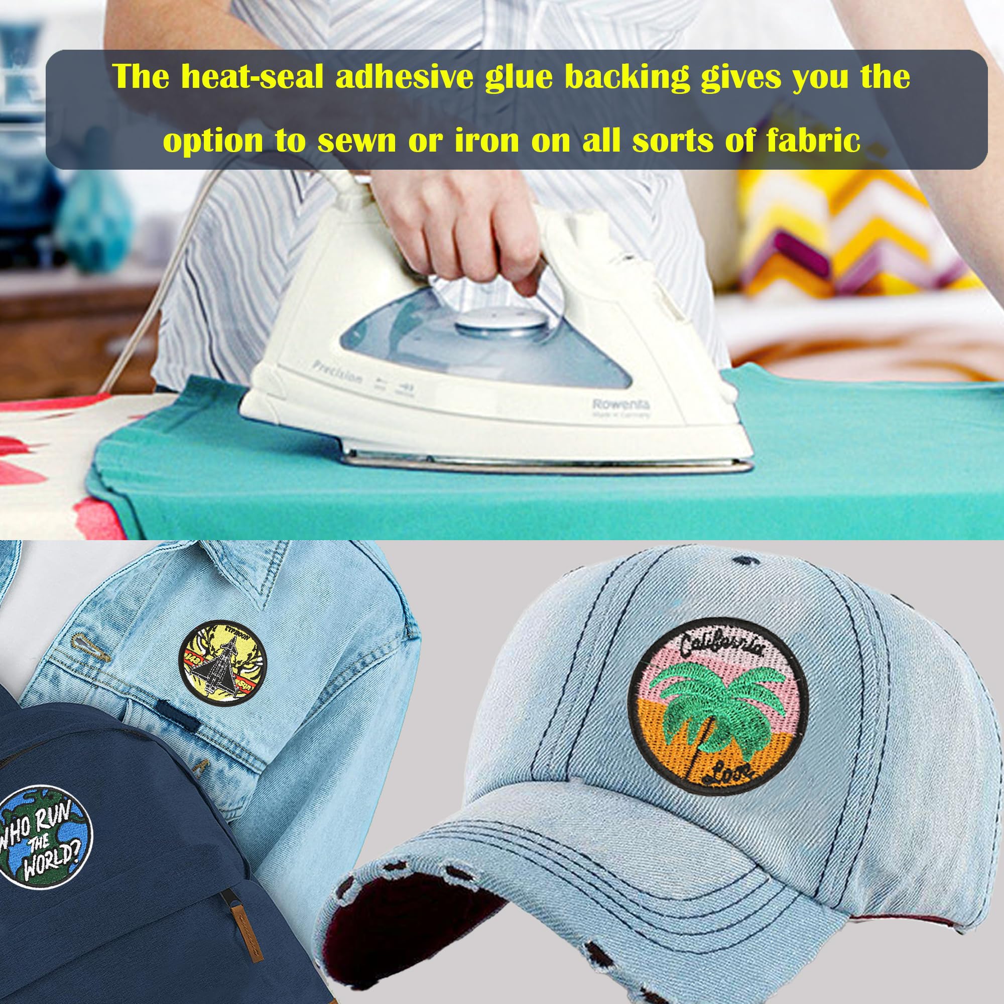 Woohome 15er-Set Landschafts-Patches Zum Aufbügeln | Gestickte Applikationen Für Jeans, T-Shirts & Taschen
