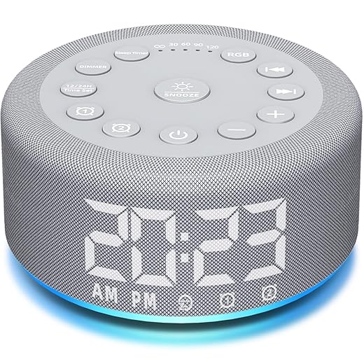 Plug in Sound White Noise Machine Brown Noise Machine & Alarm Clock with Rechargeable Backup review