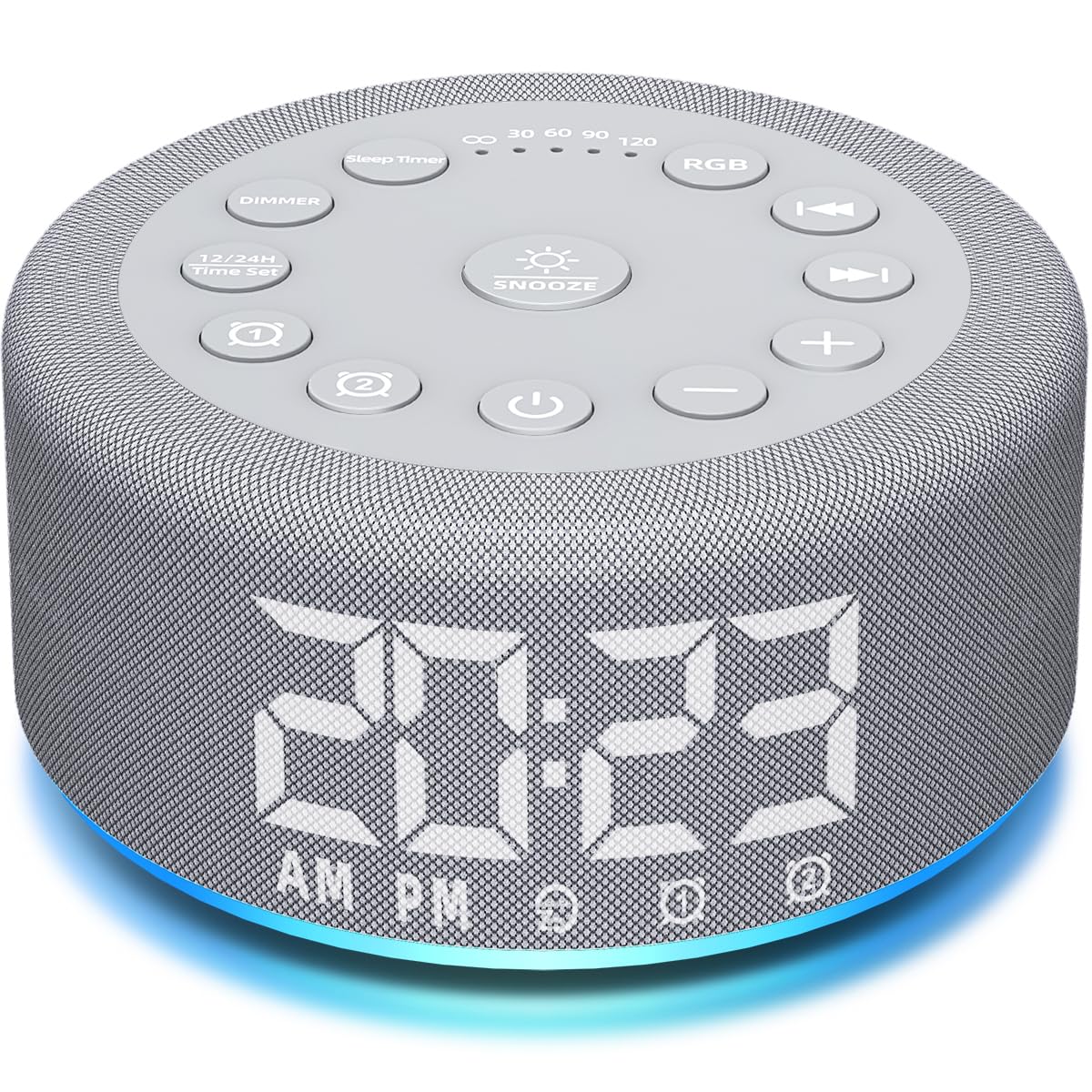 Sound Machine Night Light Alarm Clock White Noise Baby Brown Noise Machine with Dual Alarms Backup Battery for Kids Adult 30 Sleeping Sounds 32 Level Volume 5 Timers 15 Wake Up Sounds Memory Function
