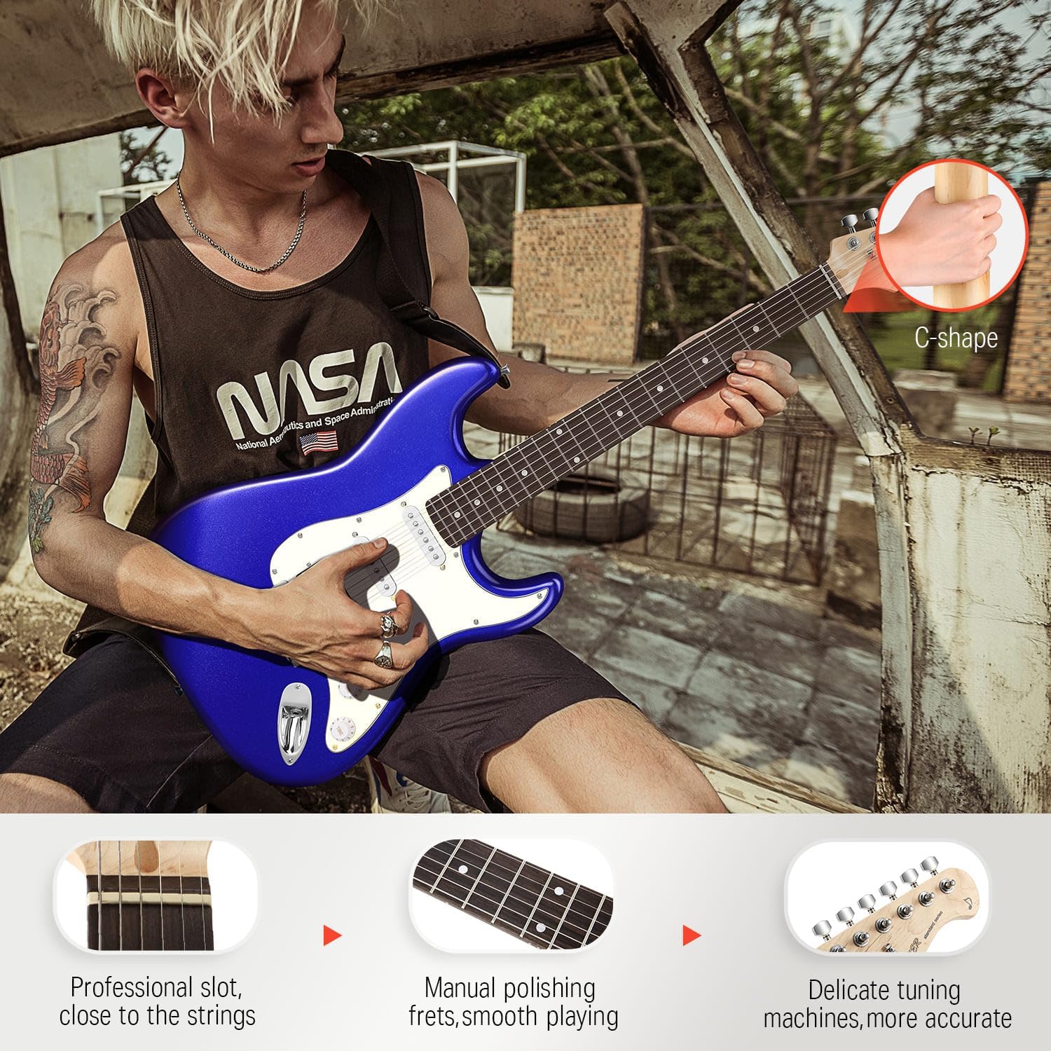 Donner DST-100 Guitar Neck and Frets