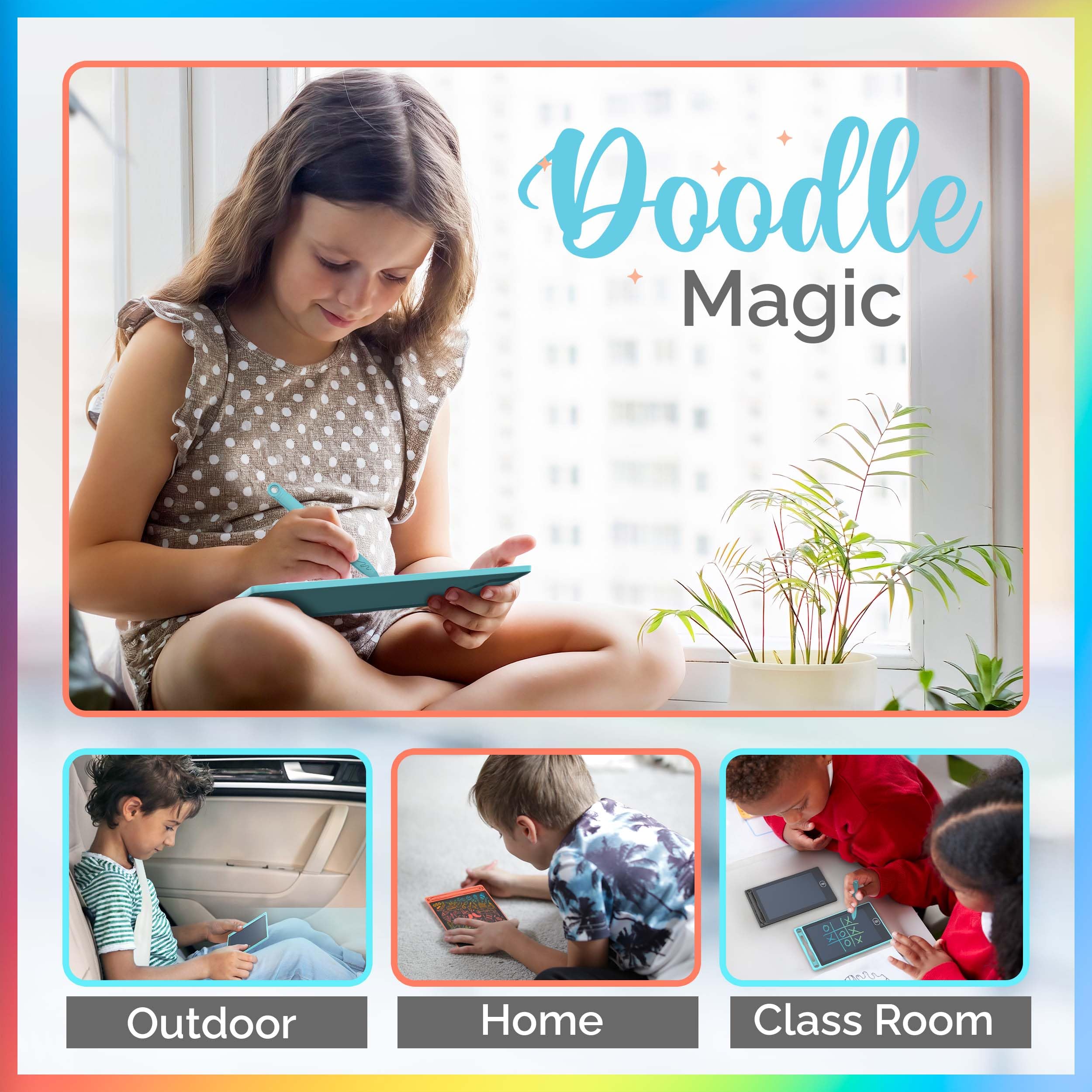 6-Pack LCD Writing Tablet for Kids - Writing Tablets, 6.5" Doodle Board, One-Click Erasure, Easy to Use Drawing Board - LCD Tablet Writing Board Gifts, Kids Drawing Pad Toys — view 7