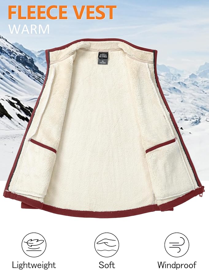 33,000ft Heren fleece vest jas staande kraag ultralicht outdoor mouwloos fleecejack giilet tops fleece vest heren met zakken ritssluiting, Klassiek