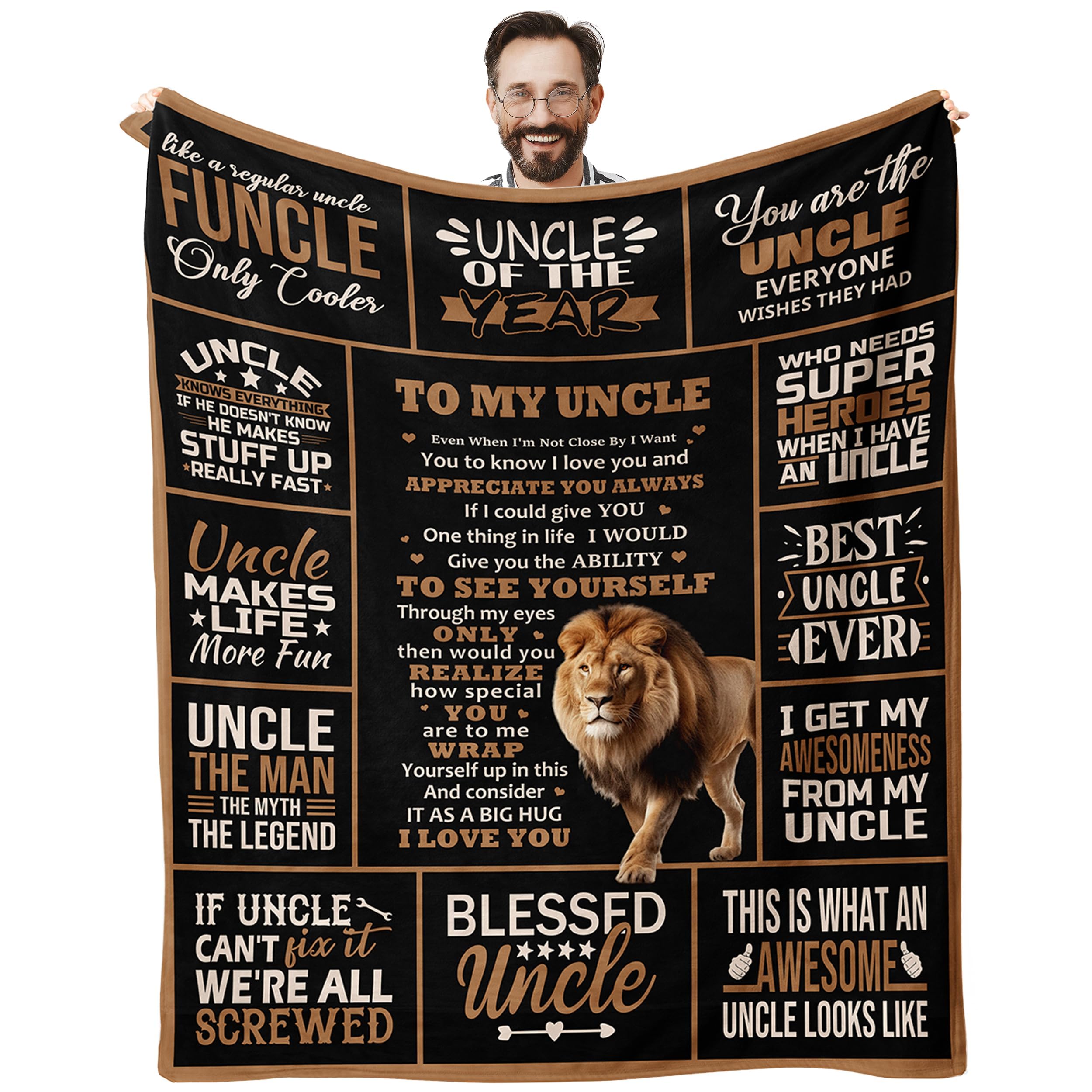 fifbird Flannel Fleece Blanket Uncle Gifts Uncle Birthday Gifts from Niece Nephew Best Uncle Gifts Gifts for Uncle Gifts for Uncles from Nephew Fathers Day Birthday G Blankets