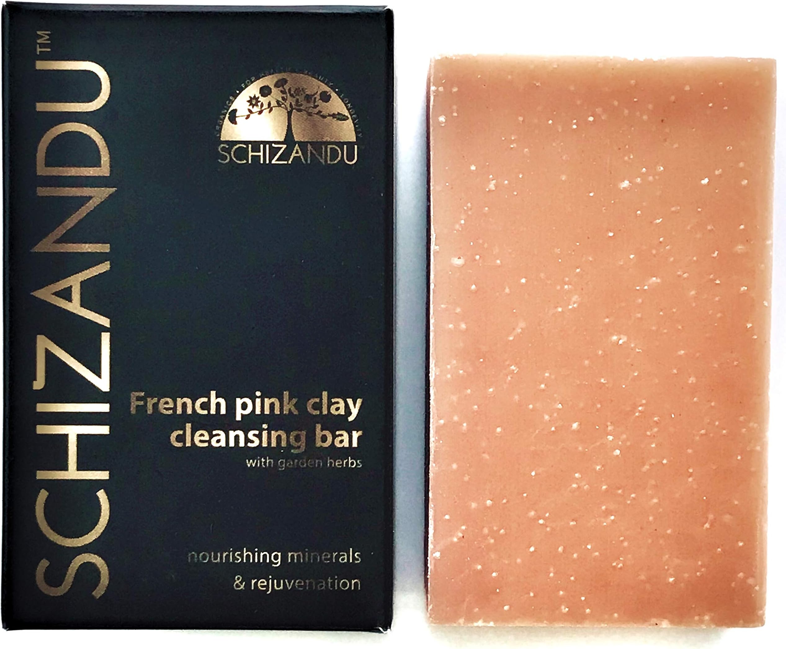 Schizandu Organics Clay Cleansing Bar Soap, Herbal Skin Detox with French Pink Clay, Natural Luxury For Facial and Body Detoxification, Moisturizing, Nourishing Beauty Bar, Vegan, Non GMO, 4 oz