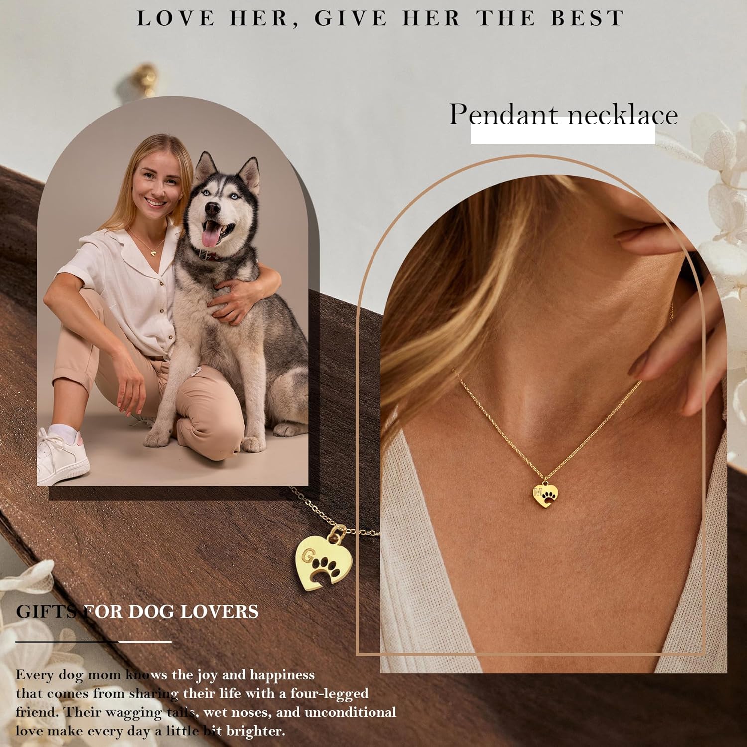 Dog Mom Gifts for Women, Dog Memorial Gifts for Loss of Dogs Initial Necklaces for Women Valentines Day Gift for Her Teens Pet Lover 14K Gold Plated Letter A-Z Breavement Sympathy Initial Necklace - Image 7