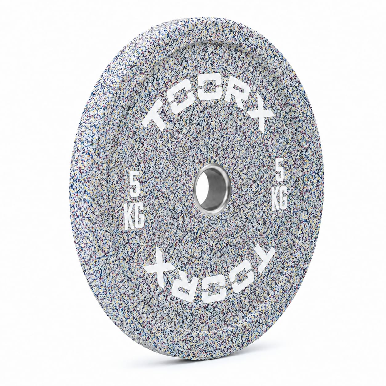 TOORX Dischi bumper crumb 50 mm [piastre bilanciere olimpiche gomma puntinata basso rimbalzo] silenziosi per palestra homegym functional training compatibili bilanciere olimpico da [5 a 25 kg]
