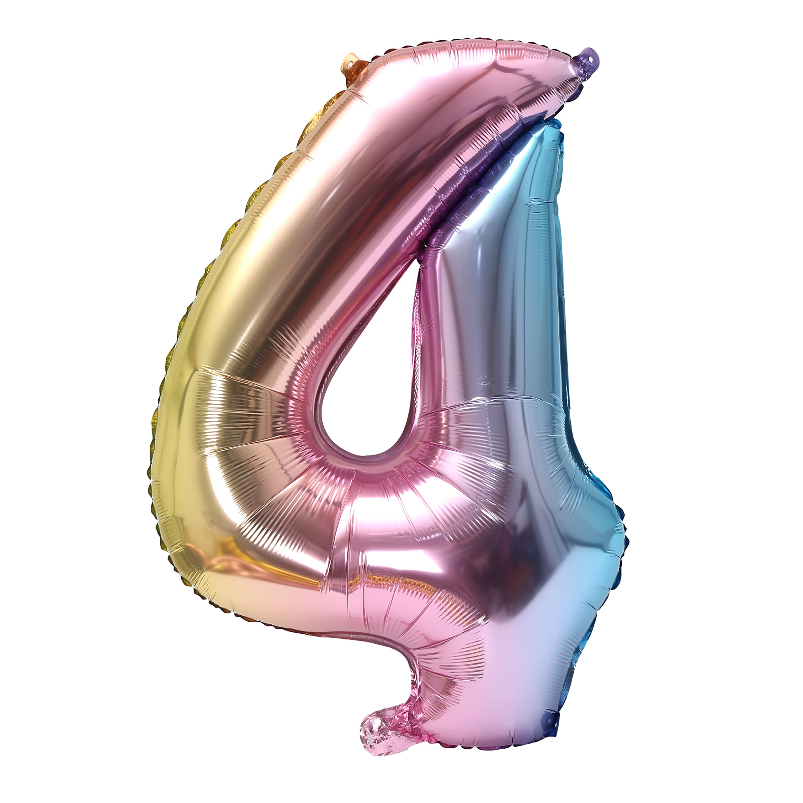 YPSelected 32 Inch Large Foil Helium Number Balloon Birthday Wedding Party 0-9 (Rainbow, 4)