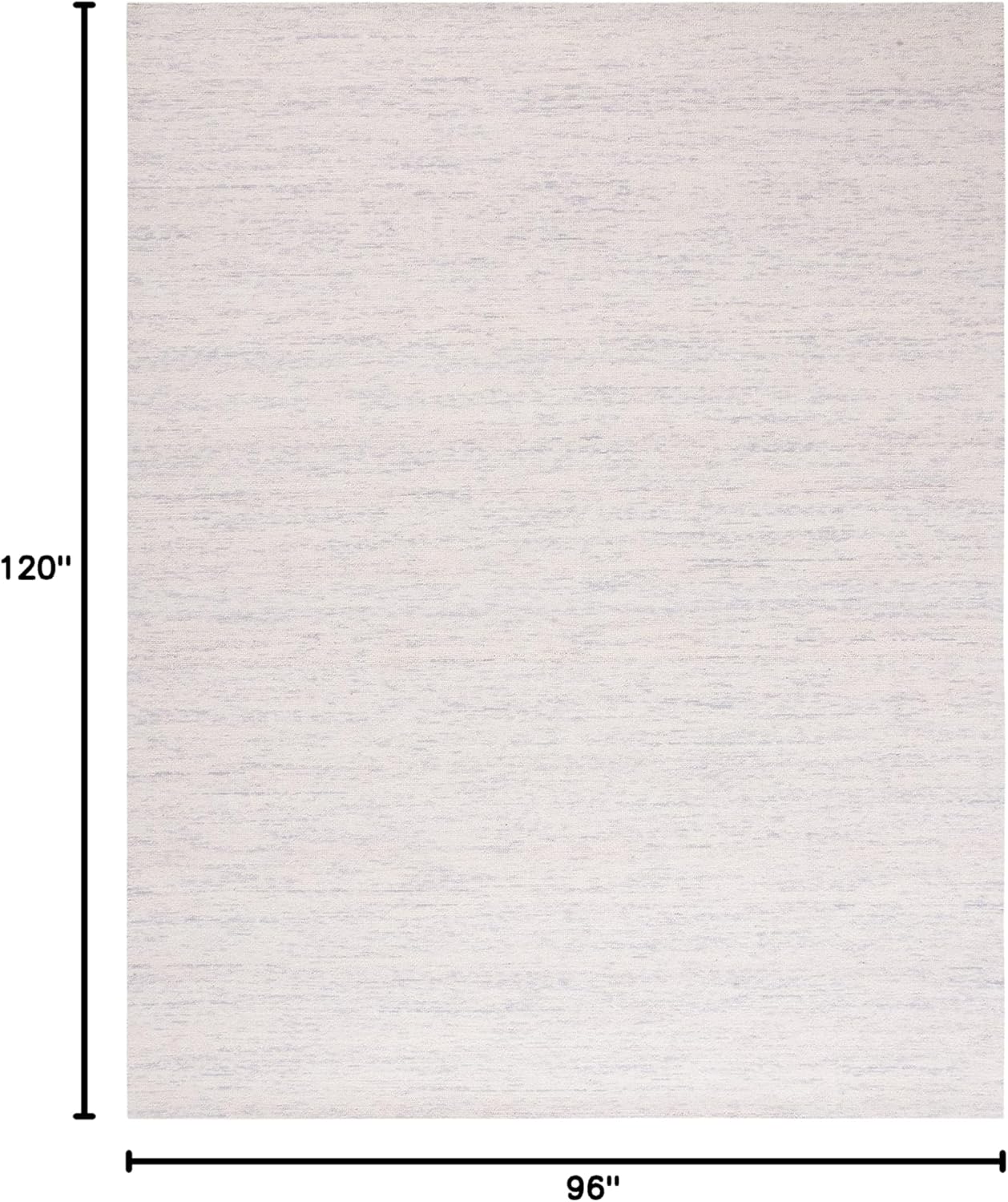Gray Hand-Knotted Wool 8' x 10' Rectangular Rug