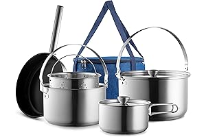 304 Stainless Steel 8-Piece Camp Cookware Set