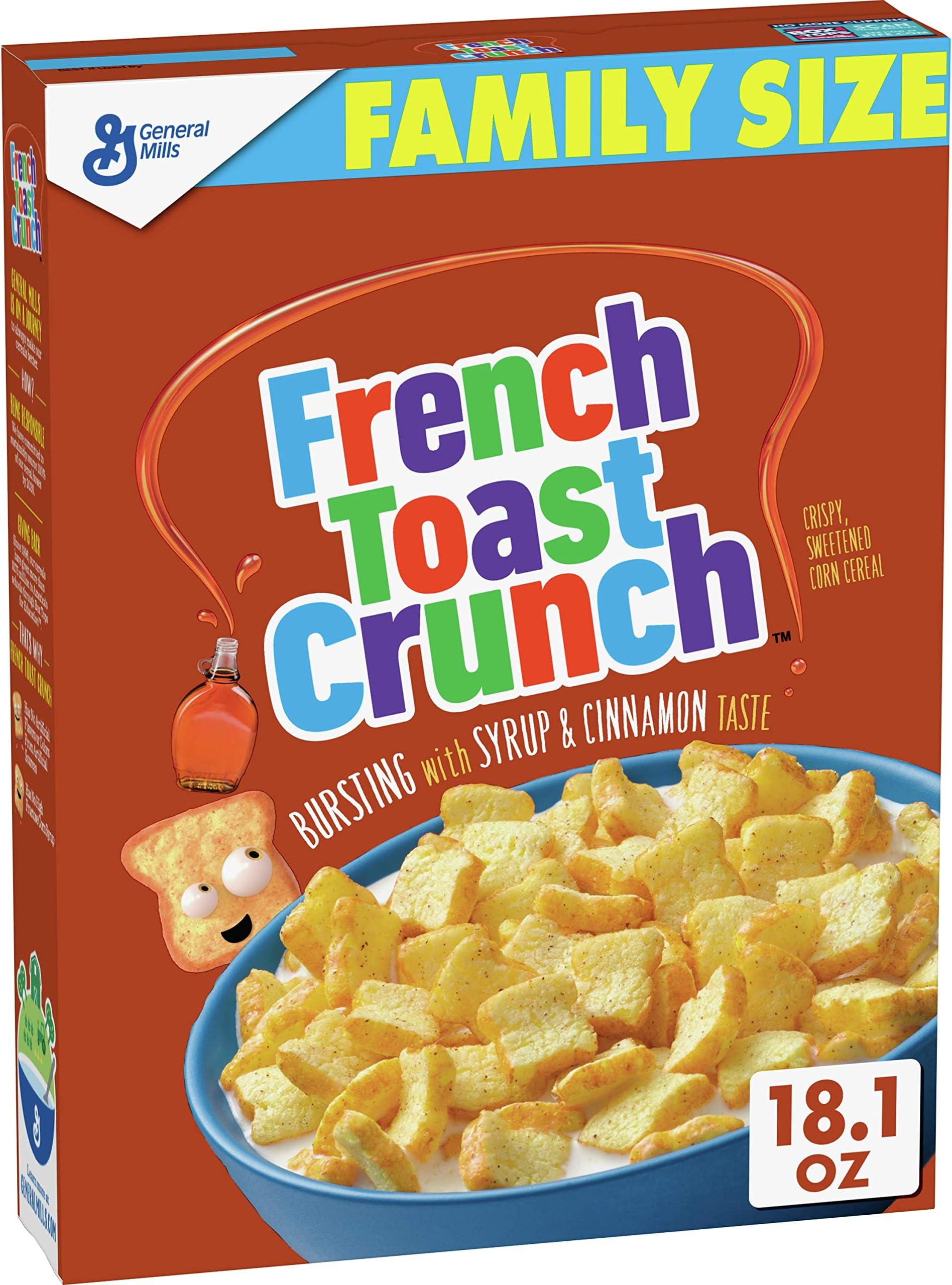 French Toast Crunch, Crispy Corn Cereal 18.1 oz/513 g, 1 Box