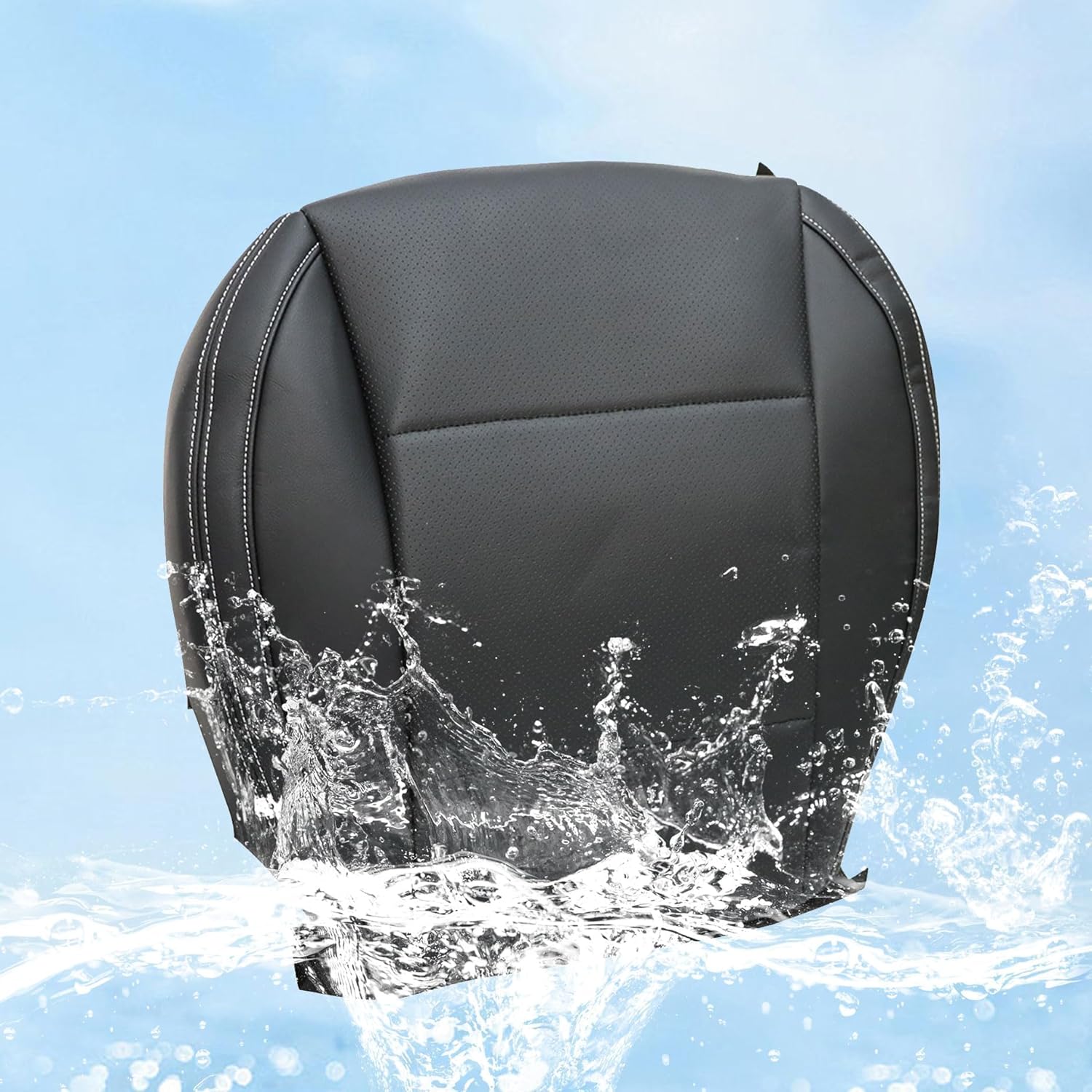 Driver Side Perforated Microfiber Leather Bottom Seat Cover Front Left Black Compatible with Subaru Outback Legacy 2015 2016 2017 2018 2019