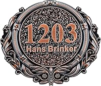 Vista 53 de Letrero de dirección personalizado, placa de dirección de número de casa, placa de dirección personalizada, metal o latón antiguo acrílico