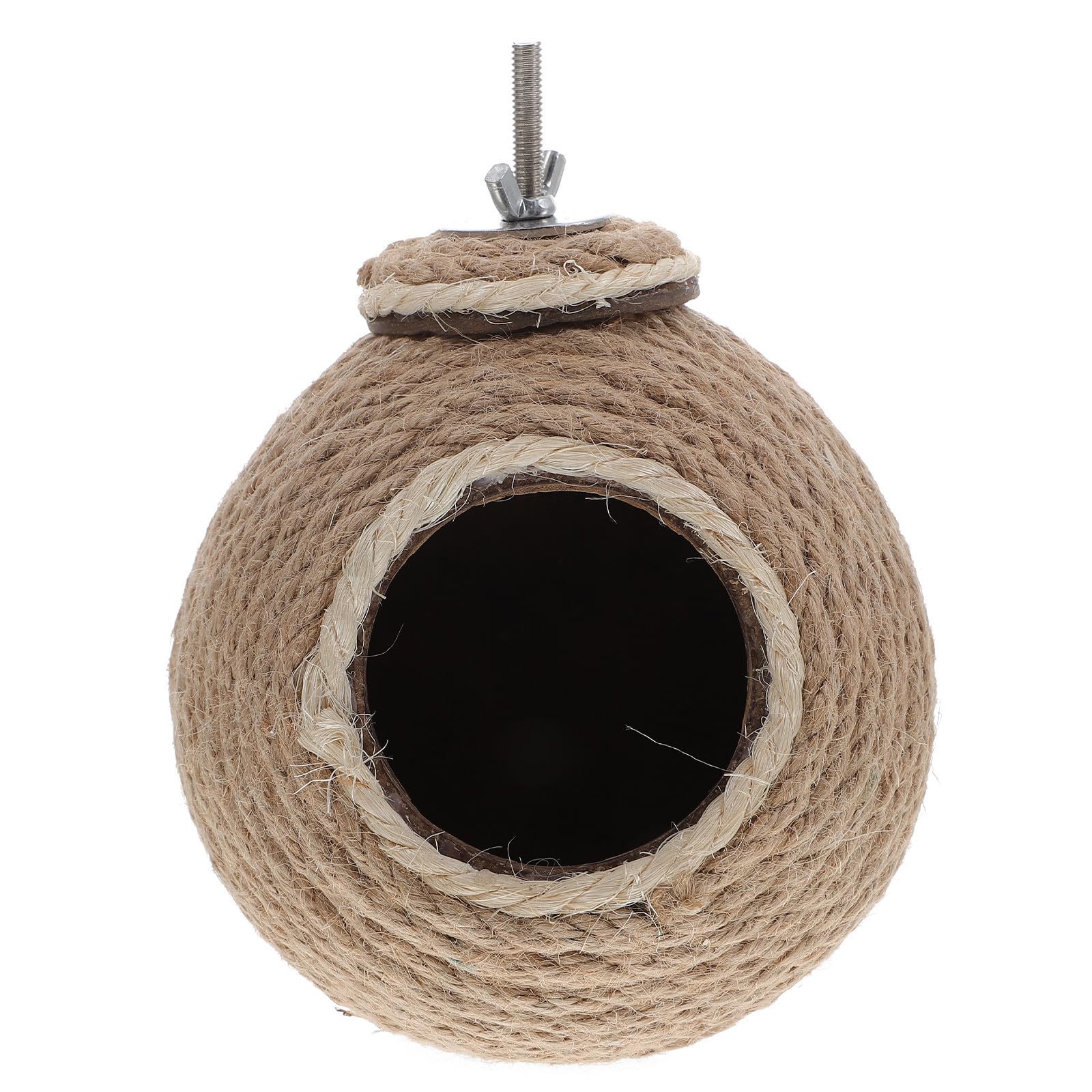 Nichoir en coque de noix marron pour perroquet maison d'oiseau