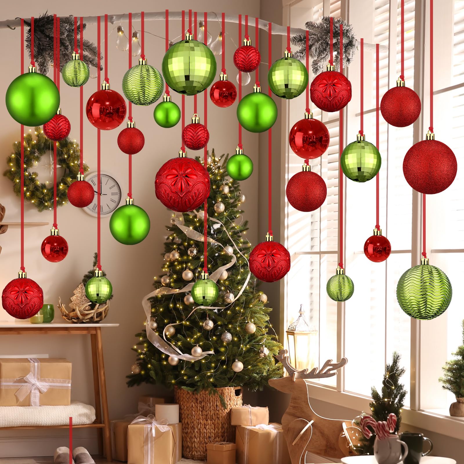 Amazon.co.jp: Relaxgiant 36個 クリスマスハンギングボール