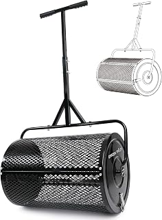 GardenTailor 24-Inch Compost Spreader - Metal Mesh Peat Moss Roller for Even Lawn Topdressing, Manure, Mulch & Topsoil