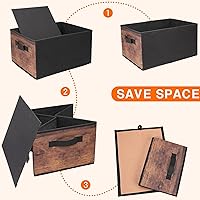 Vista 58 de JAKAGO Fabric Storage Bins set of 4 Rectangle Storage Baskets with Handle Foldable Closet Organizer for Clothes Towel bedding Books Collapsible