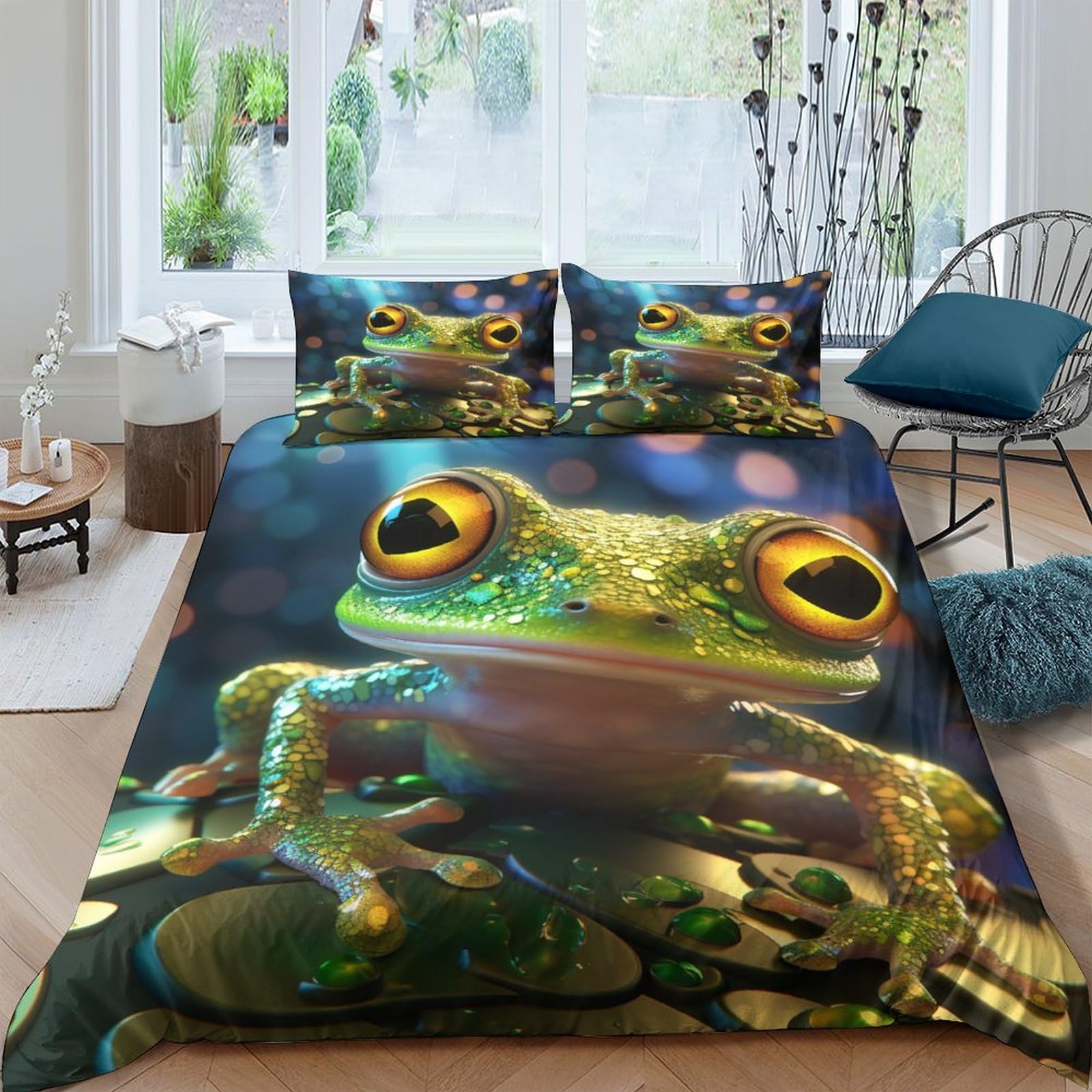 Parure de lit microfibre Rana Rugulosa pour chambre king size douillette
