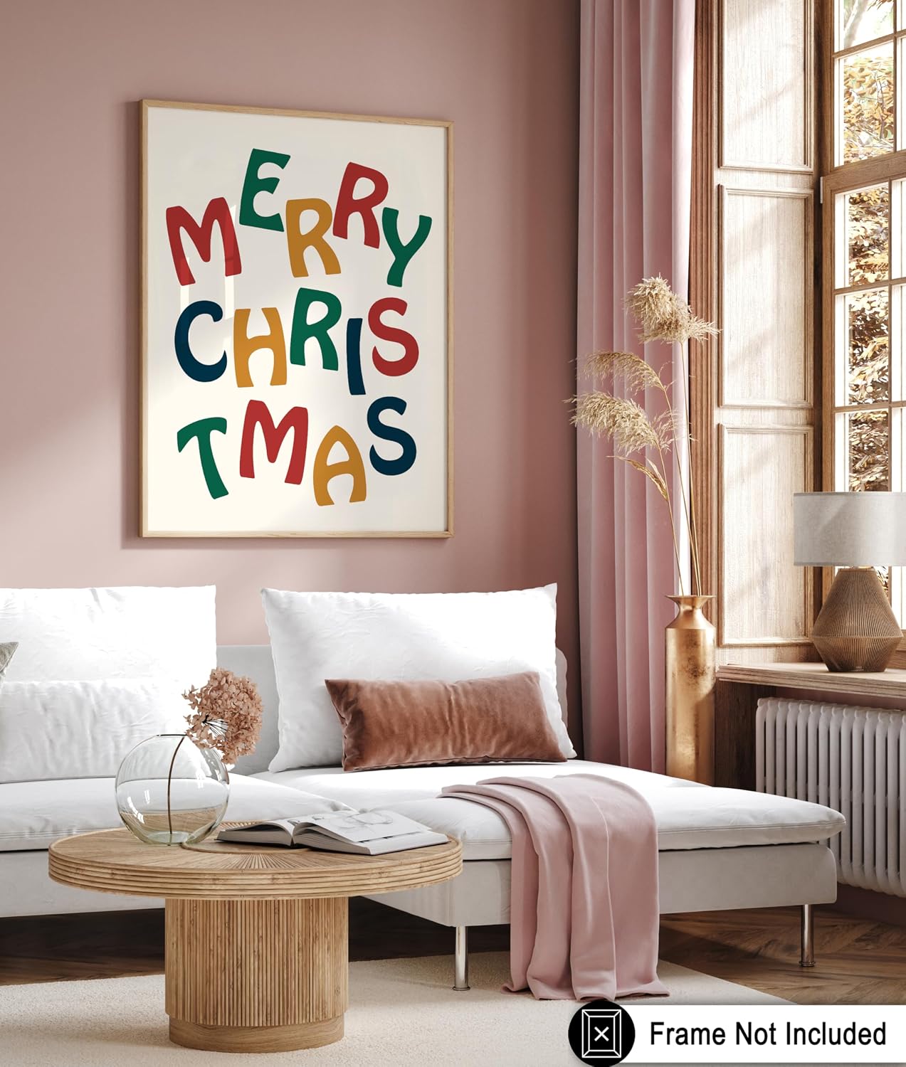 Poster Master Merry Christmas Print - Holiday Poster - Typography Art - Minimal Wall Design - Trendy Gift for Men & Women - Decor for Bedroom, Dorm or Living Room - 8x10 UNFRAMED Wall Art