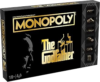 Winning Moves The Godfather Monopoly Board Game, Advance to Johnny Fontane, Kay Adams and Michael Corleone, Expand Your Empire and Trade Your Way to Victory, 2-6 Player Game