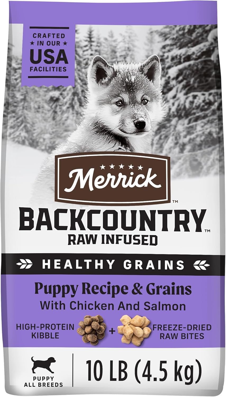 Merrick Backcountry Healthy Grains Premium Dry Puppy Food, Kibble with Freeze Dried Raw Pieces, Chicken - 10.0 lb. Bag