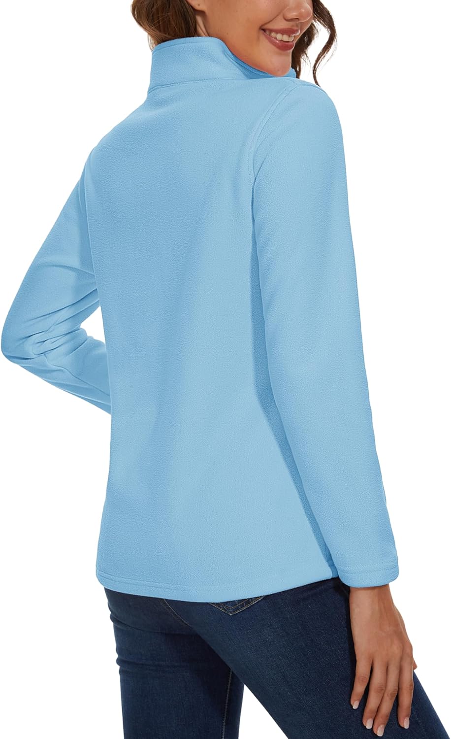 MAGCOMSEN Women's Quarter Zip Pullover Polar Fleece Sweatshirts Lightweight Stand-Collar Jacket Warm Tops - Image 2