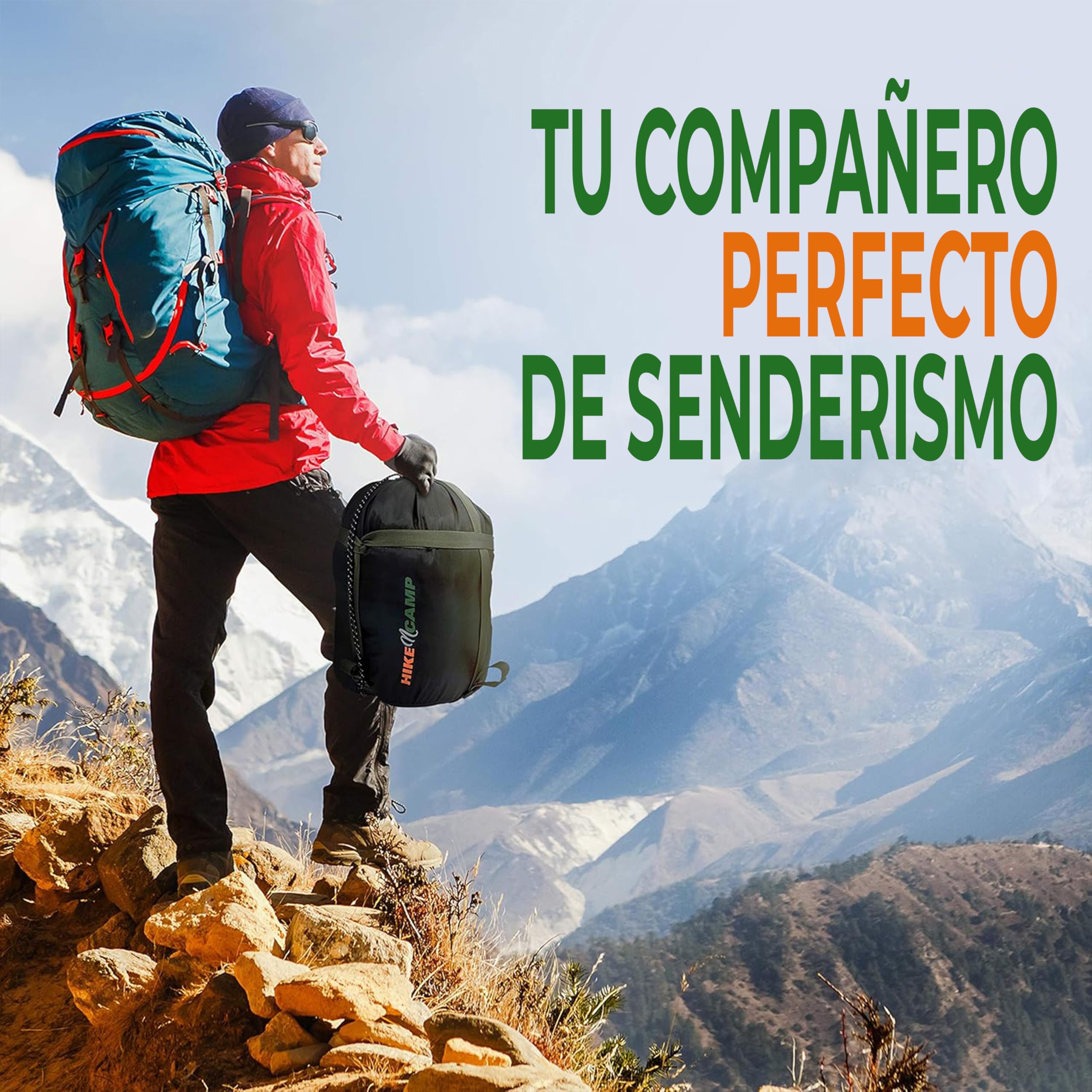 SereneLife Saco de Dormir Invierno, Doble, con Almohadas, Desmontable en 2 Sacos Individuales, Calido, Impermeable, Ligero, para acampadas y Senderismo en temperaturas de –12 a -15°C