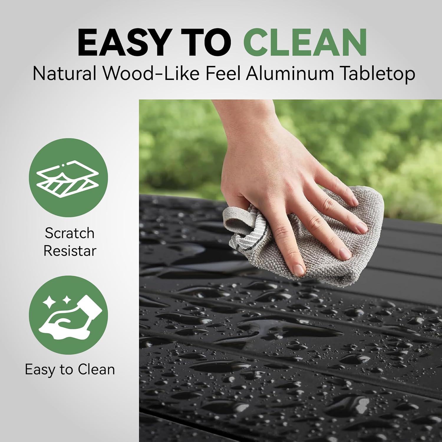 Lightweight Aluminum Folding Table, Portable Durable Roll-Up Camping Table with Carry Bag, Waterproof & Stable Outdoor Picnic Table for Beach BBQ Patio Tailgating, 47 Inch
