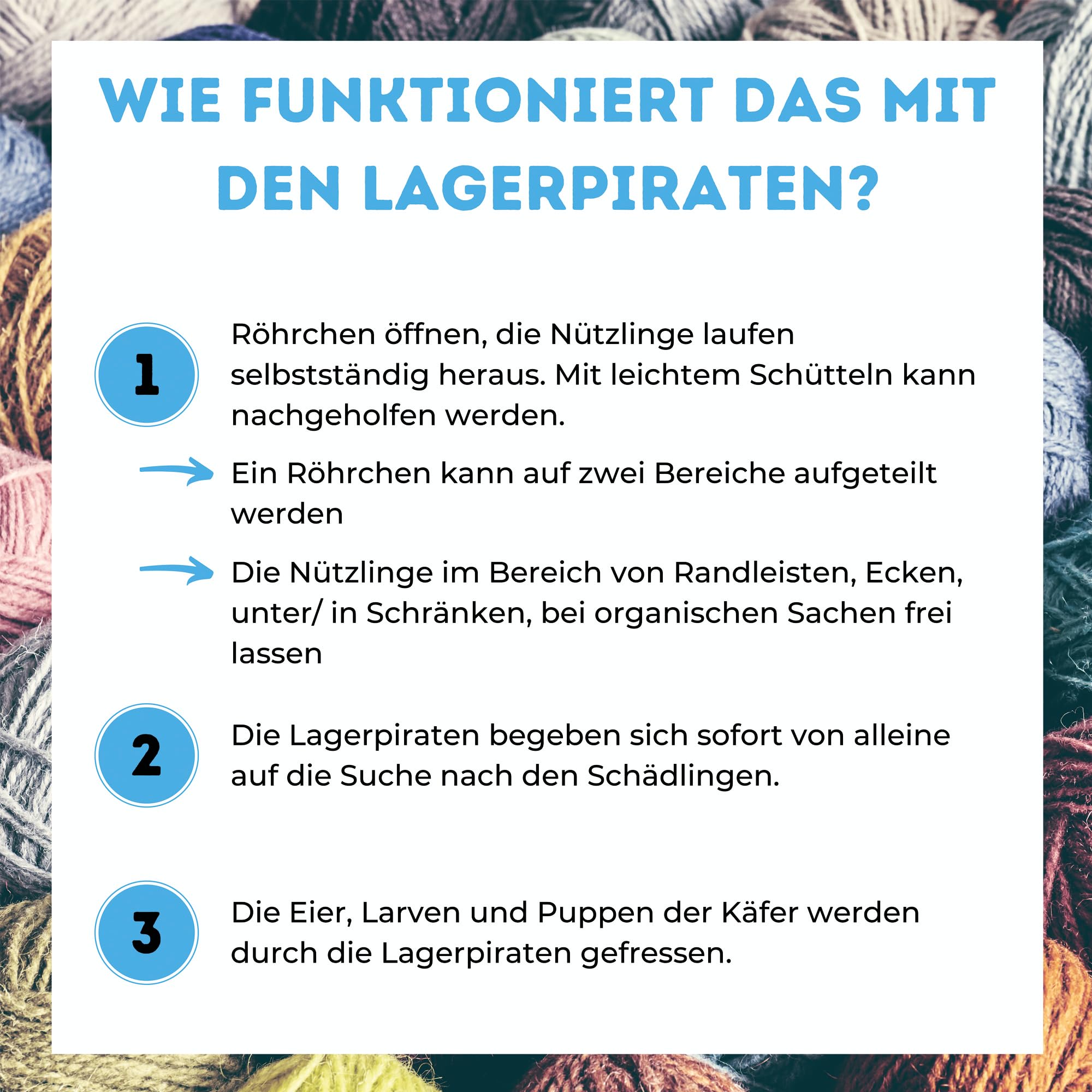 Speckkäfer & vieles mehr bekämpfen mit Lagerpiraten (120 Tiere in Kunststoffröhre) – für ca. 60 m² – 100% Biologisch, Chemiefrei & Natürlich – Made in Germany
