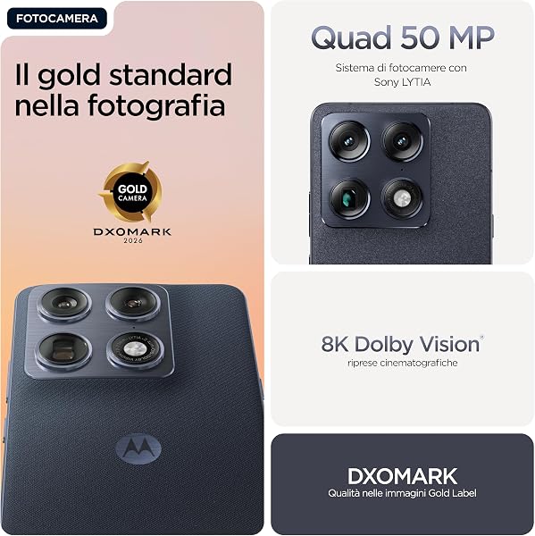 Motorola Signature (16/512GB, Tripla camera 50MP, selfie 50MP, display Super HD 6.8" Extreme AMOLED 165Hz, Qualcomm Snapdragon 8 Gen 5, 5200mAh TurboPower 90Hz, IP68/69, 5G, Android 16), Carbon - 3