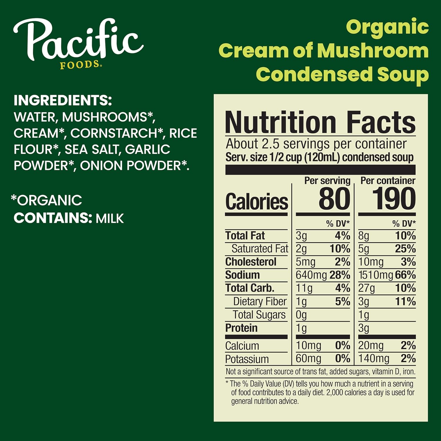 Pacific Foods Organic Cream of Mushroom Soup, 10.5 oz Can (Pack of 12)