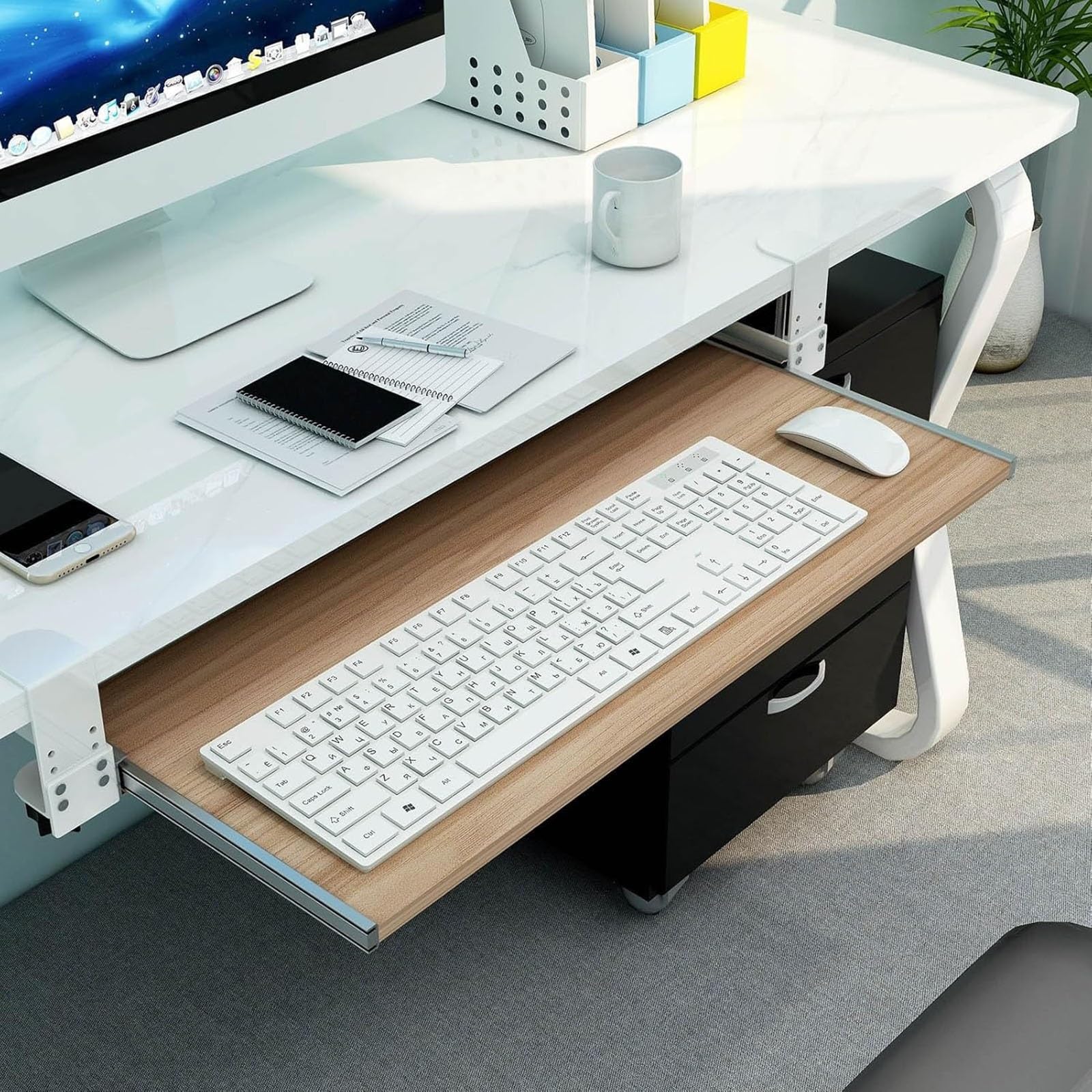 para Teclado Debajo del EscritorioAadjustable para Teclado y Ratón de Ordenador ómica Deslizante para Ratón y Teclado Extensor de Escritorio de Ordenador para Estudio en