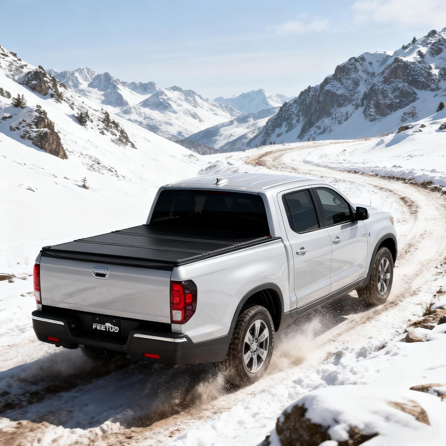 FRP Hard Tri-Fold Tonneau Cover Truck Bed for 2017-2026 Honda Ridgeline with 5'4"/64inch Bed