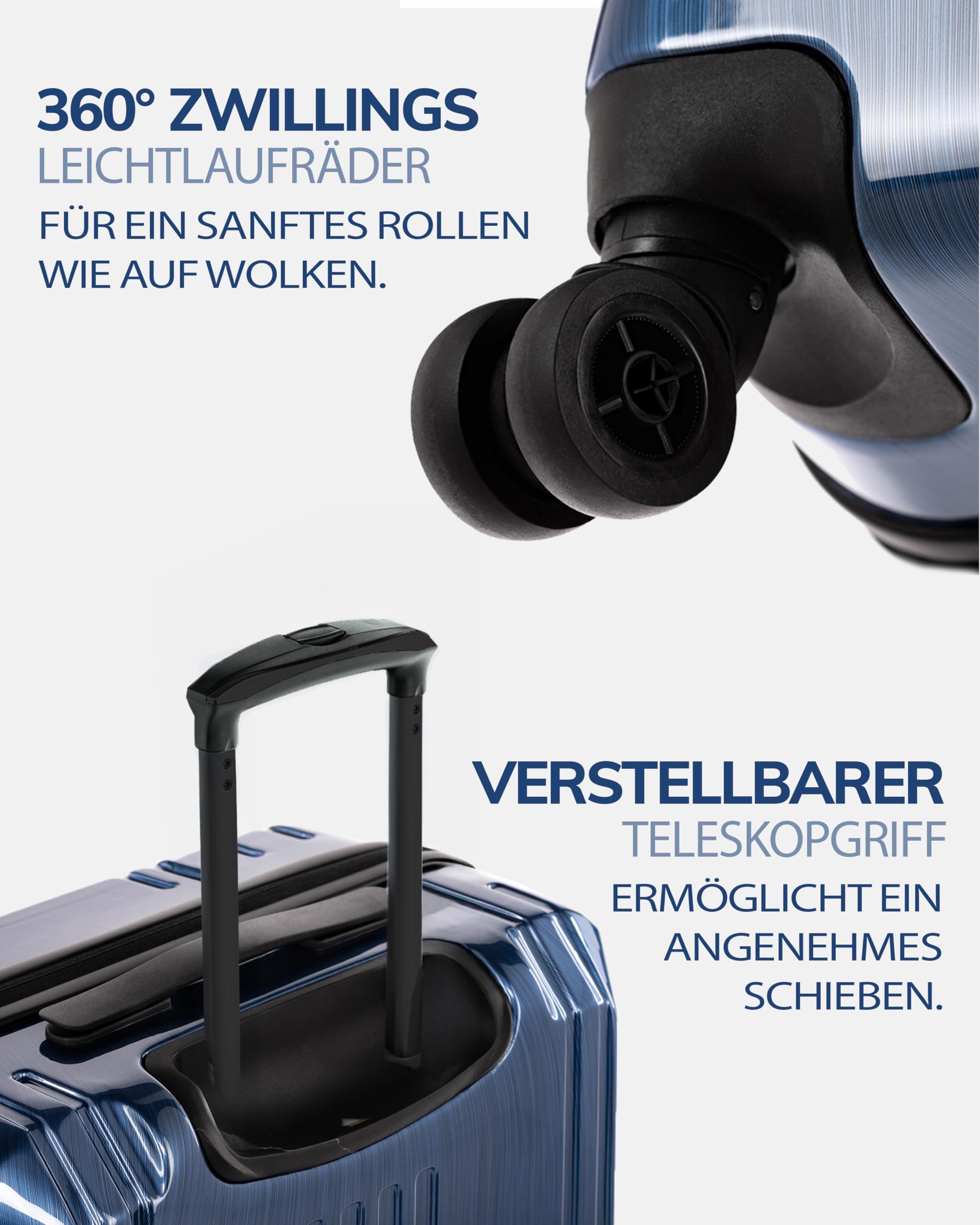 FERGÉ Kofferset 3 teilig Hartschale TSA-Zahlenschloß Cannes Reisekoffer Trolley-Set (Handgepäck, L, XL) 3er Set Hartschalenkoffer Roll-Koffer 4 sanfte Rollen - sehr robuster Polycarbonat Koffer