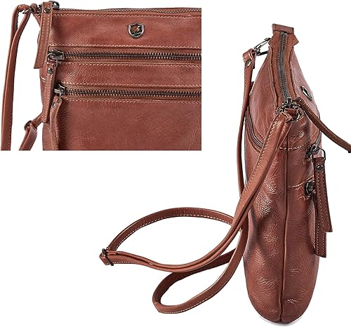 Miniatura 4 de Bolso bandolera para mujer, pequeño bolso de cuero real, bolso cruzado de viaje vintage hecho a mano