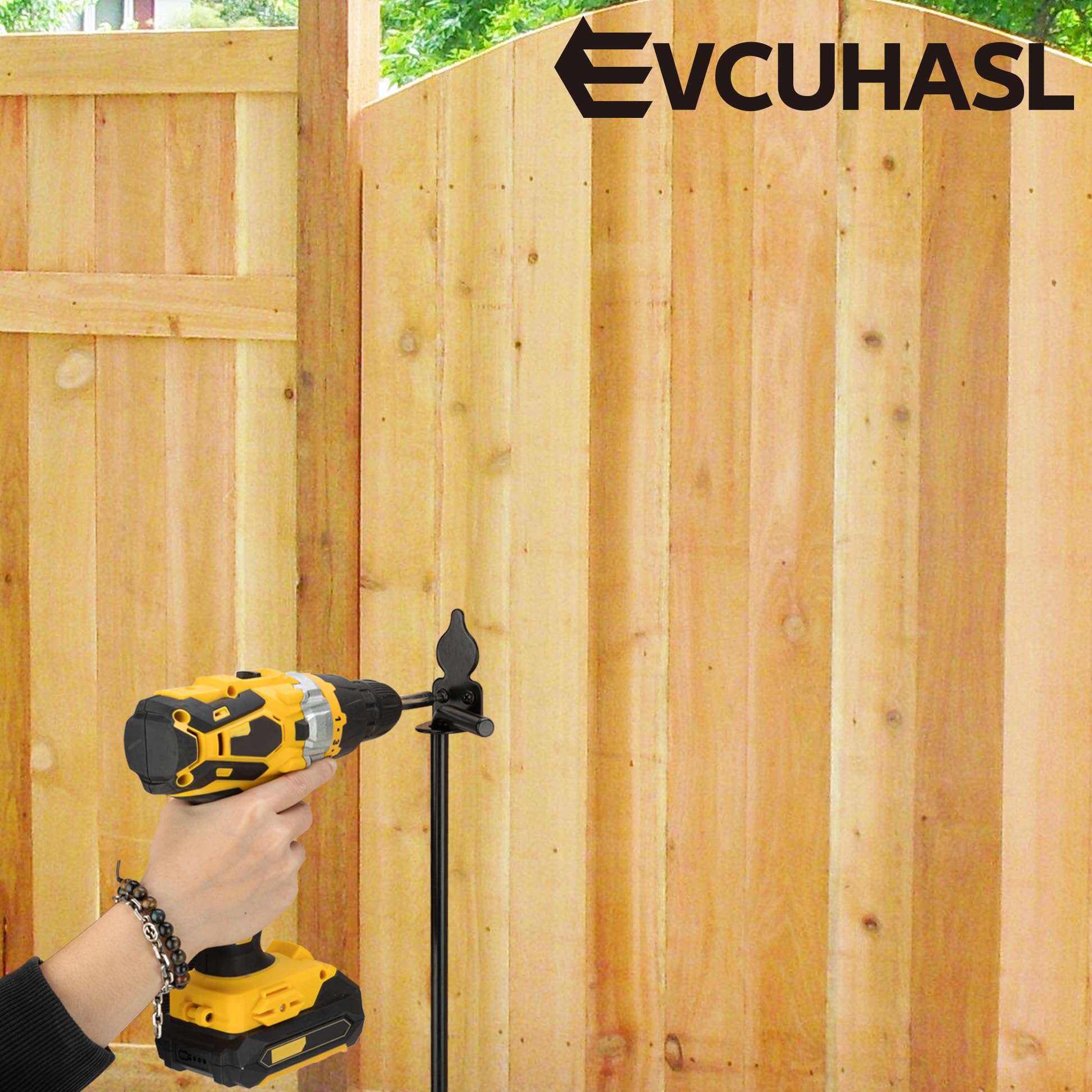 18" Cane Bolt Heavy-Duty Drop Rod for Gate, Gate Ground Latch for Wooden Fences Metal Gates Doors, Metal Gates Doors Stopper for Gate Ground, Wrought Iron Gate Latches, Black Finish(2 Pack) — Amazon image 8