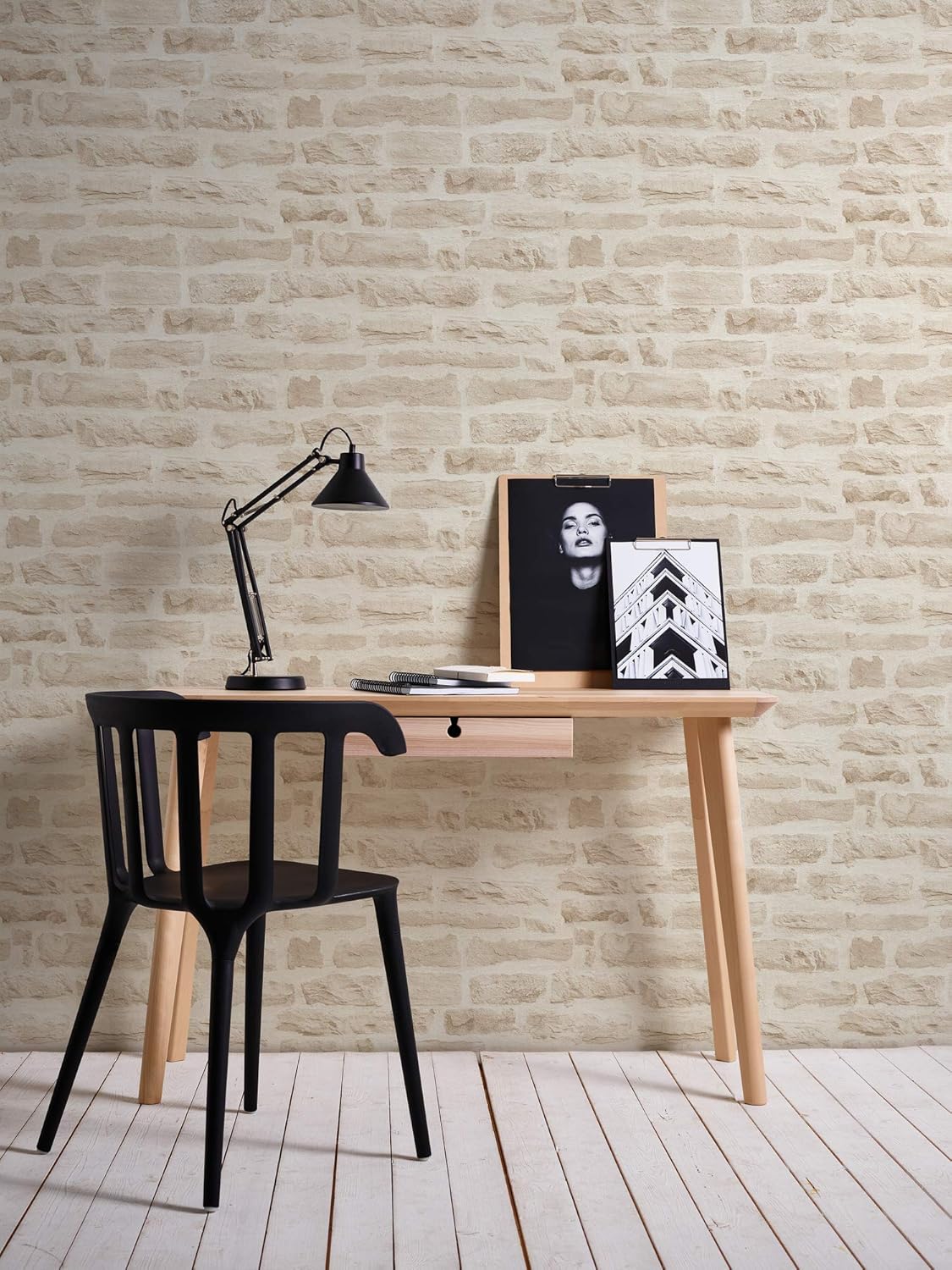 A.S. Creation 35580-3 Best of Wood and Stone Realistic Brick Design Wallpaper, Beige/Cream