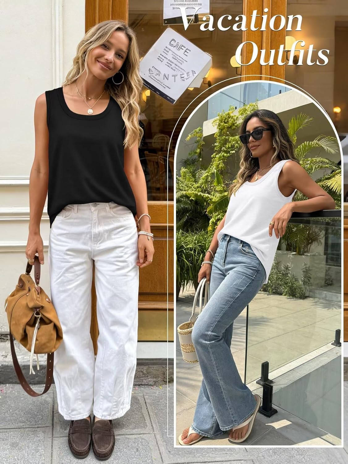 Bliwov 2 Pack Womens Tank Tops Scoop Neck Summer Sleeveless Shirts 2026 Spring Fashion Beach Vacation Loose Workout Clothes - Image 4