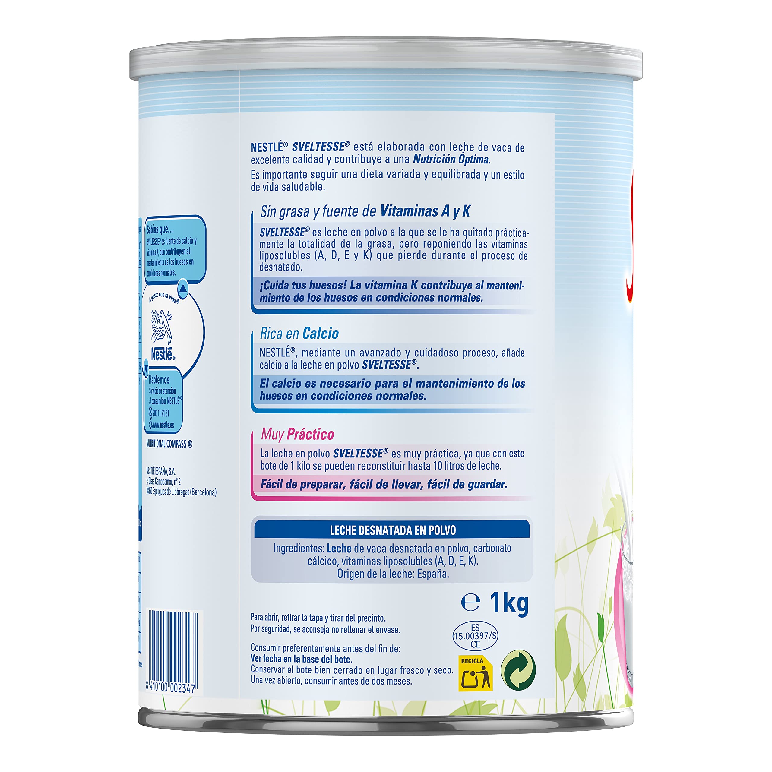 Sveltesse Nestlé Leche en Polvo Desnatada 1 Kg