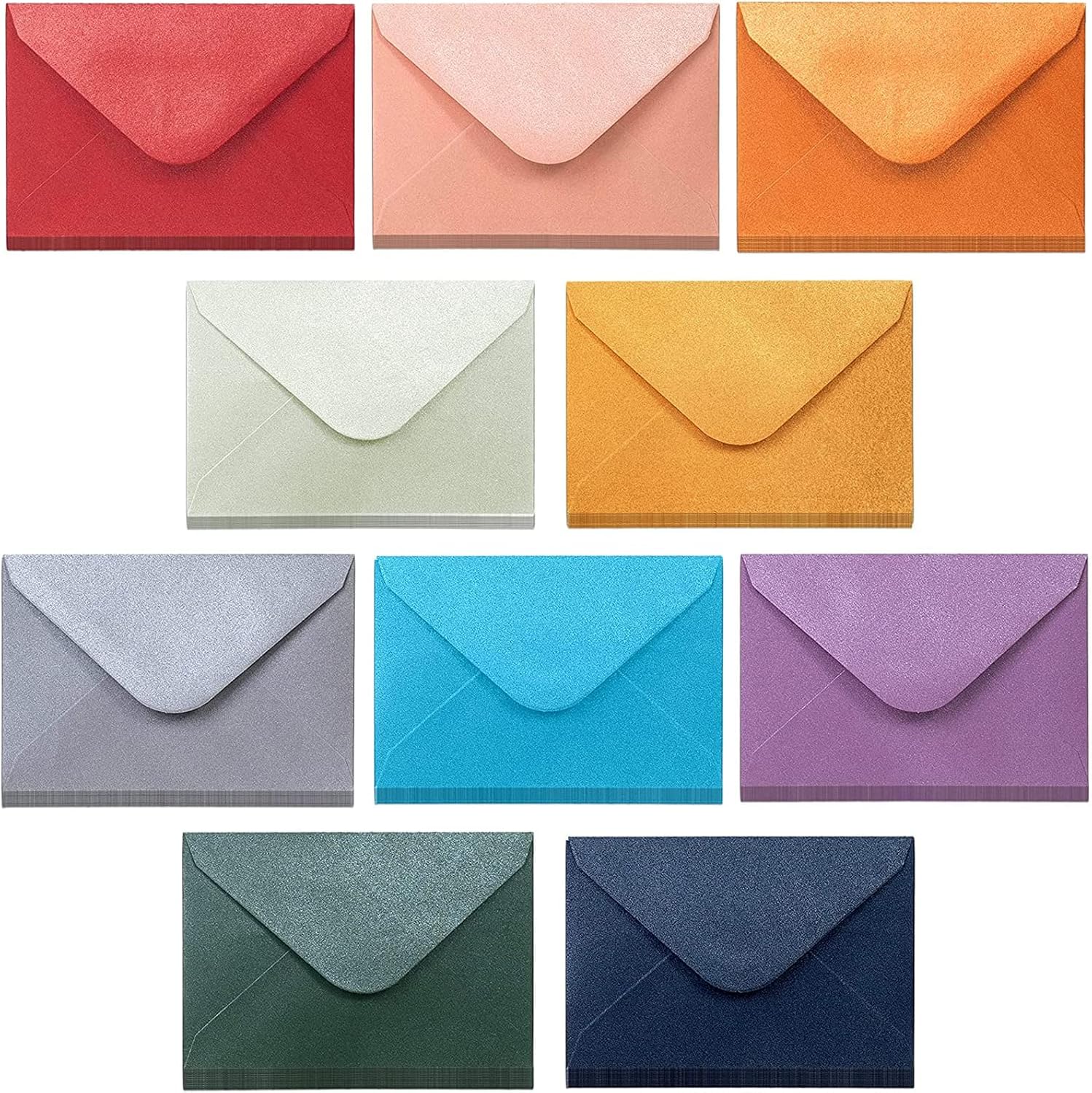 120 Mini Briefumschläge Bunt – 10,3x8 Cm, 15 Farben – Mit Aufklebern Für Geburtstag, Hochzeit, Party