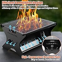 Vista 4 de QuliMetal Upgraded 18 Inch Portable Charcoal Grill, Portable Fire Pit - Folding Campfire Grill, Heavy Duty Steel Cooking Grate with Storage Bag for