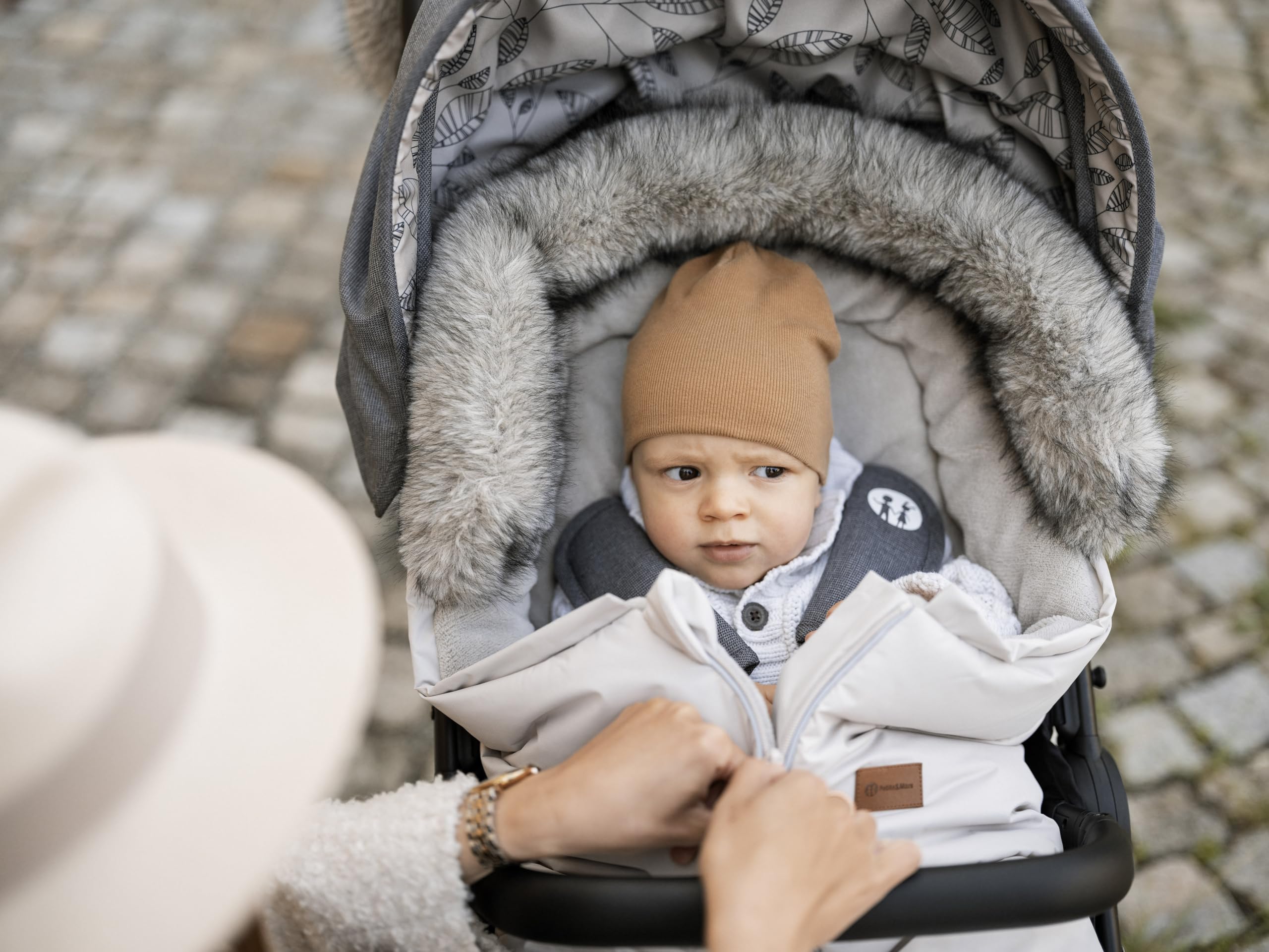 Petite&Mars Fußsack für Kinderwagen Fusak 4v1 Arctic * Winterfußsack für Kinderwagen, Buggy und Autositz * Warrm * Wasserdicht * Winddicht (Rose Petal)