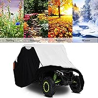 Vista 4 de Cubierta UTV 420D impermeable de tela Oxford, cubierta de UTV lado a lado con bolsa de almacenamiento M 114 x 65 x 75 pulgadas para 2-3 pasajeros