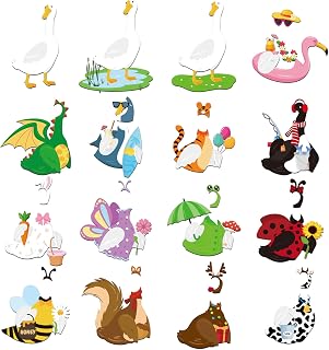PANTIDE Goose Costume Magnet Set - 16 Set Spring Summer Goose Outfits Dress up Fridge Magnets, Decoration for Home Refrigerator Door Car Lockers, Funny Costume Magnetic Stickers