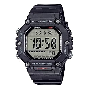 Casio AE-1600H Series | Black | 10-Year Battery | LED Illuminator | Digital Watch