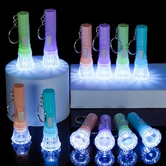PROLOSO Mini Flashlight Keychains for Kids Toy Flashlights Bulk Key Rings Goodie Bag Fillers Party Favors 100 Pcs