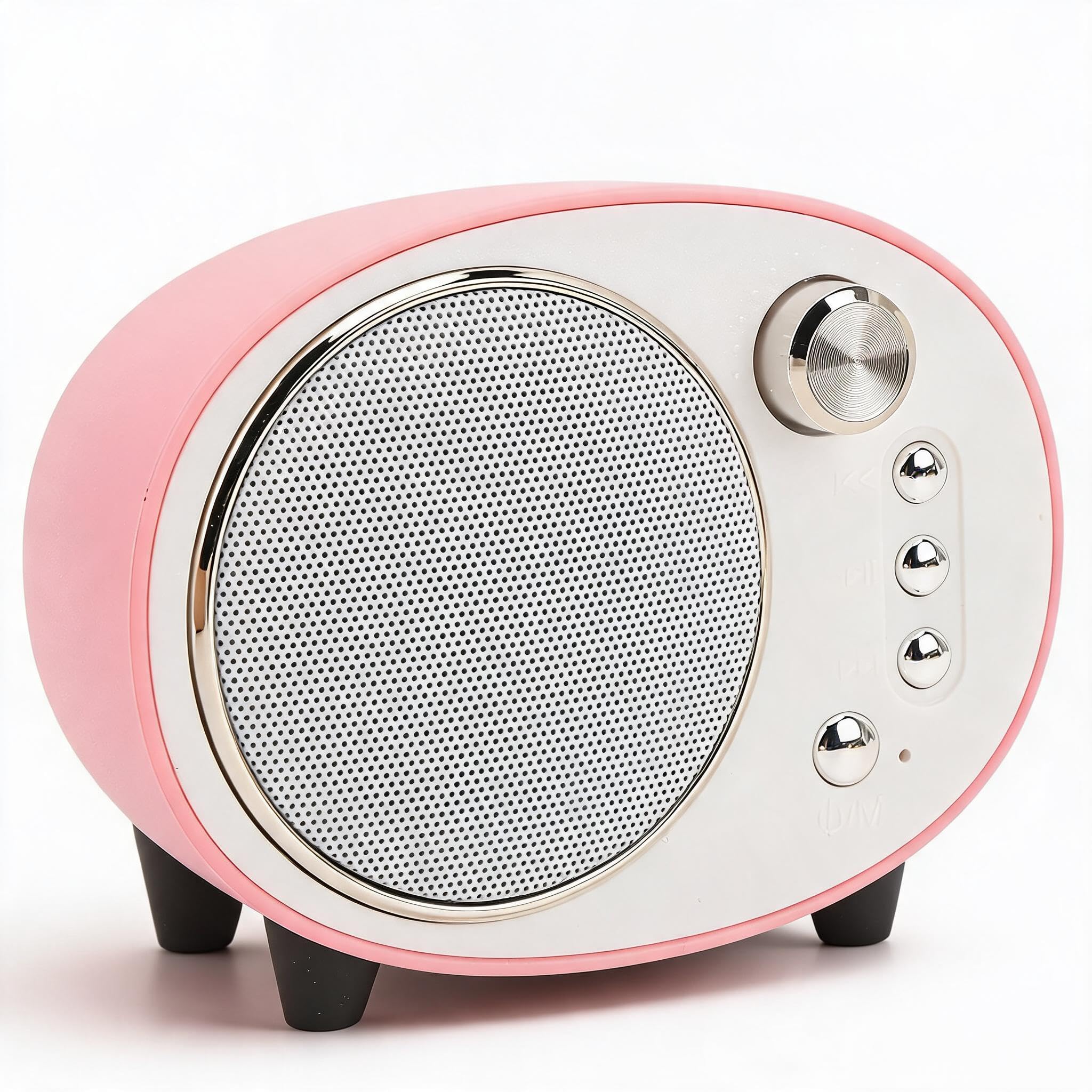Retro Bluetooth Speaker, Cute Vintage Portable Wireless Speaker with Premium Sound 3W RMS 45mm Bass Diaphragm for Home Office Travel Camping ABS Material