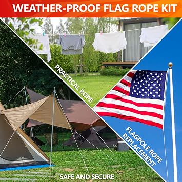 100Ft Flagpole Rope Kit, 5/16